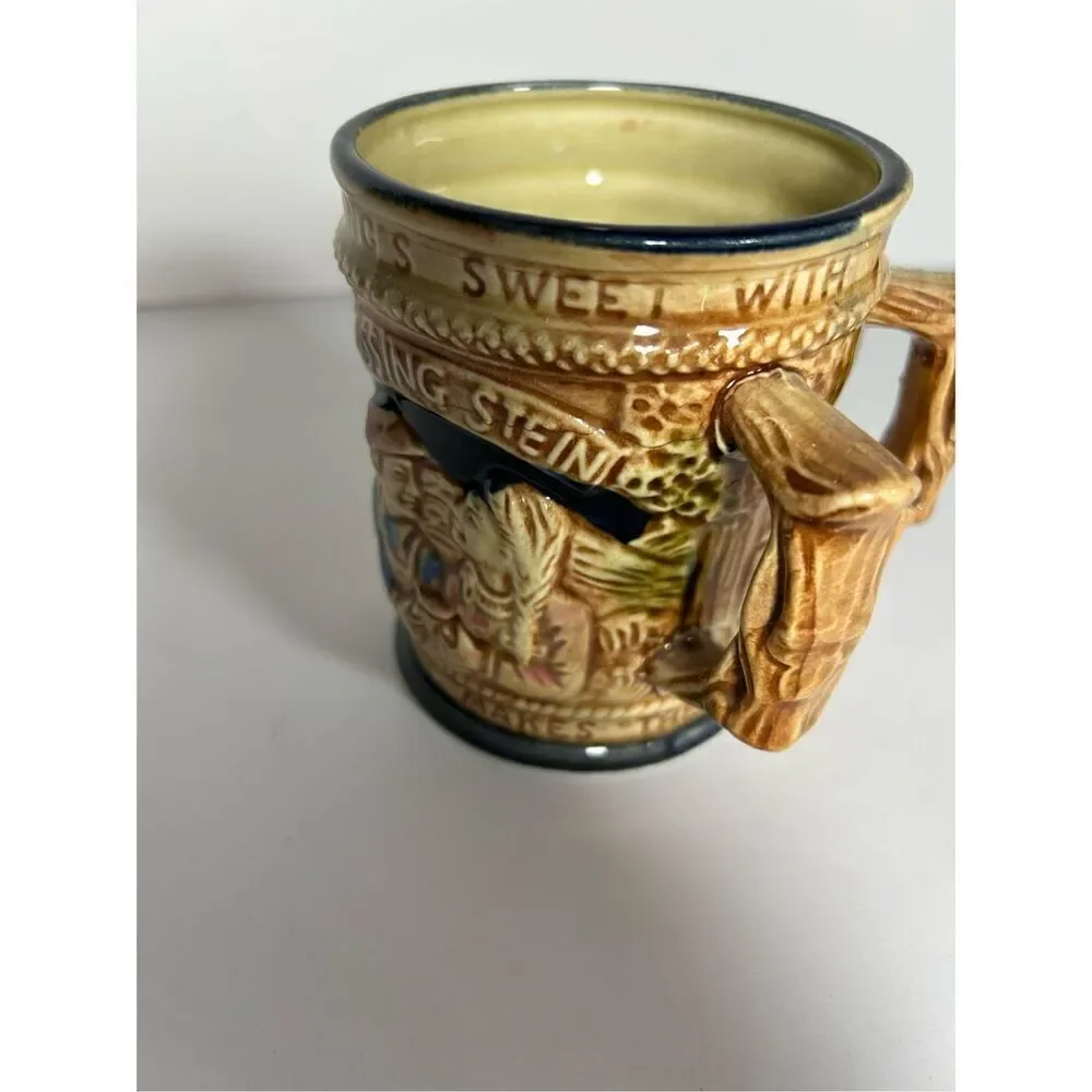 Vintage 1960s Two Handled Kissing Stein Mug Novelty
